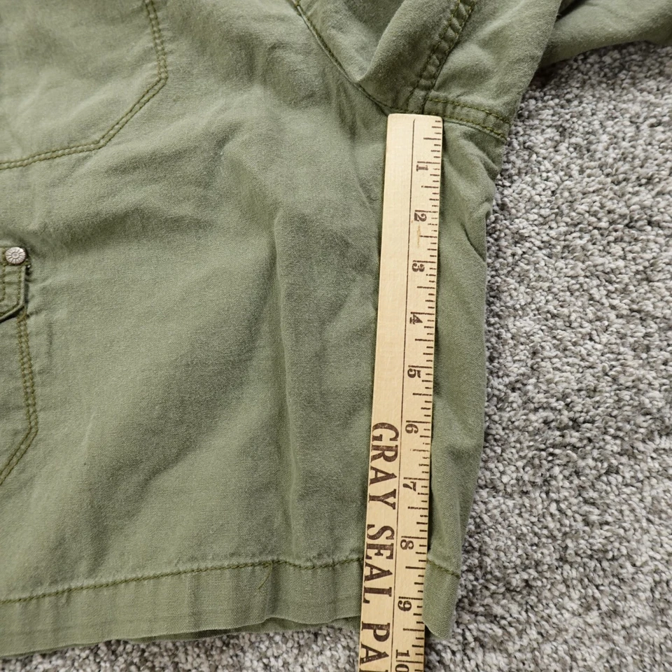 Pantalones Cortos Gloria Desteñidos De Colección Para Mujer 6 Verde Carga Paracaidista Militar Ejército Caminata Y2K Foto 3 de 4