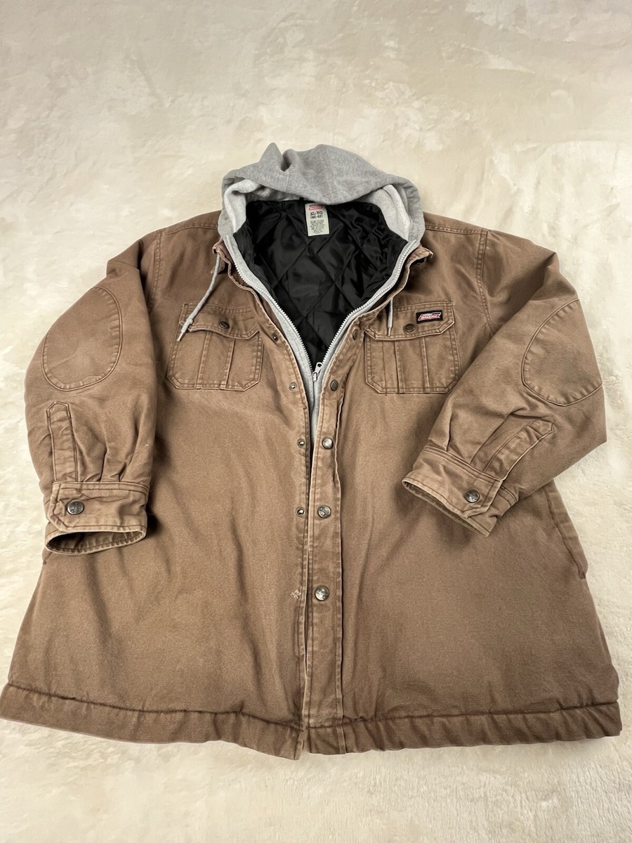 Dickies Jacket Duck Canvas Quilted Lined Work Barn Chore Coat Hood