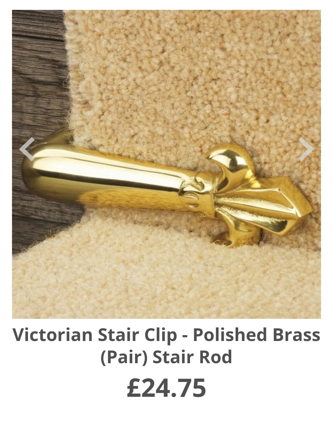 29 GOLD BRASS VICTORIAN STAIR CARPET GRIPS / CLIPS RODS eBay