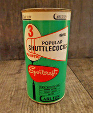 Vintage Carlton Badminton Shuttlecocks w/original can Lot of 3 England