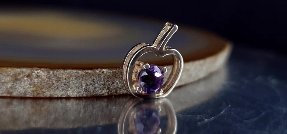 Anhänger Silber 925 lila Apfel Zirkonia - modern & schön funkelnd - Bild 3 von 4