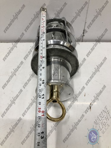 Nautical Style Hanging Aluminum Décor Ship Lights with Brass Shade – Set of 10 - Picture 10 of 12
