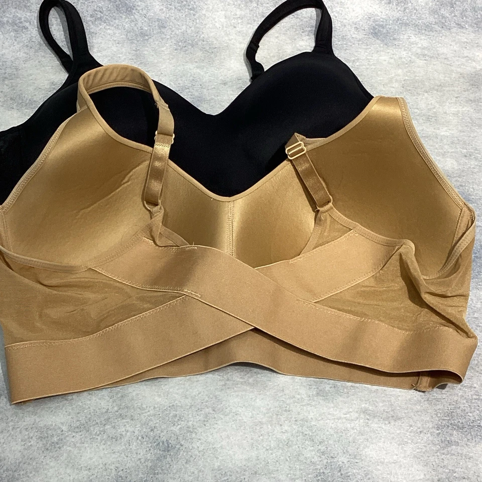 Бюстгальтер Rhonda Shearer 2 шт. литой чашечный 2X крест поддержка спины размер 20–22 Вт черный бежевый - Изображение 4 из 4