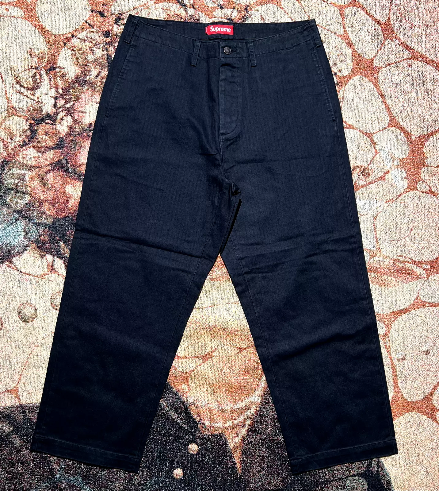 Pantalon chino noir Supreme lavé à chevrons taille 32 neuf