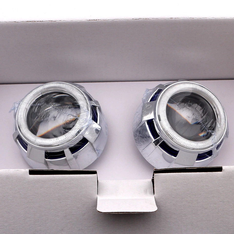 2.5'' Car BI-Xenon HID Projector Lens Kit with Double Angel Eyes Bulbs H1 H4 H7 - Image 4 of 4