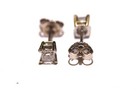 14k white gold .30ct SI3 H princess diamond stud earrings ladies gents — photo 4