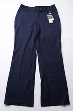 Rafaella Women's Curvy Bi-Stretch Gabardine Bootcut Pants BL1 Navy Size 10 NWT