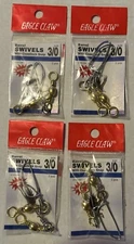 4 Packs Eagle Claw Barrel Swivels with Coastlock Snap Qty 2 Ea. Size 3/0 NIP