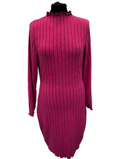 Shein Dress curve oxl pink high neck long sleeve polyester blend womens