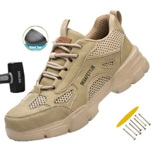 Mens' Work Safety Steel Toe Shoes Breathable Work Boots Indestructible Sneakers
