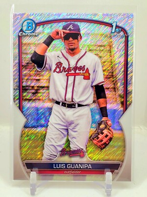 2023 Bowman Chrome 1st Luis Guanipa Silver Shimmer Refractor SP Braves ROOKIE C1