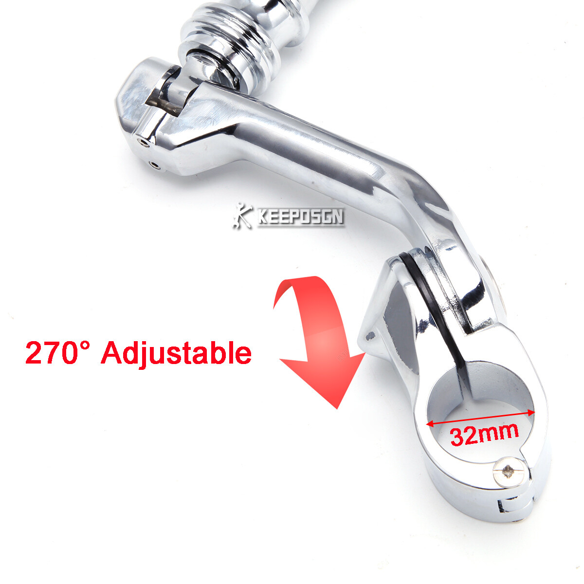 Pare-carre 1 1/4" Chromé Pour Honda GoldWing - Montage Gauche/droite, Métal Haute Qualité