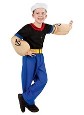 Popeye Kinderkostüm - Comic Seemann Matrose - Hochwertiges Lizenzkostüm des