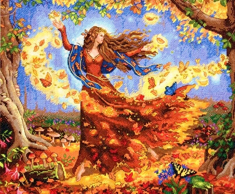 DIMENSIONS Gold Collection FALL FAIRY Counted Cross Stitch Kit Ruth Sanderson