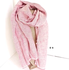 New  beautiful natural material Linen pink color artist style scraf