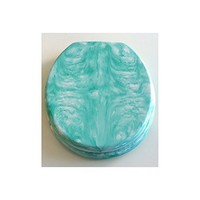 Adob Toilet Seat With Stainless Steel Hinges, 83081-marble Green Adob Toilet Seat With Stainless Steel Hinges, 83081-marble Green