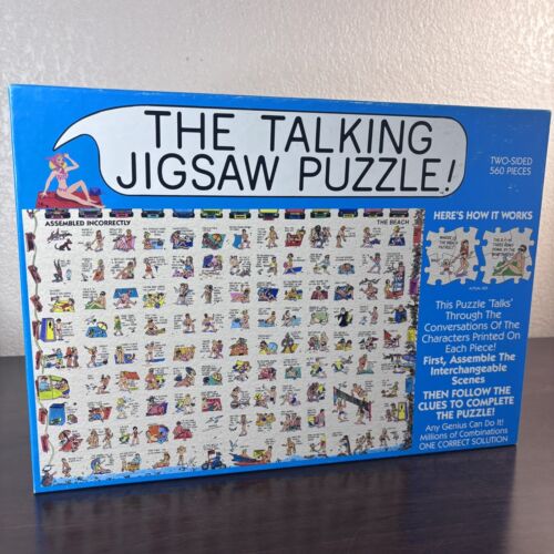 The Talking Jigsaw Puzzle "The Beach" 1991 Buffalo Games Vintage - Complete