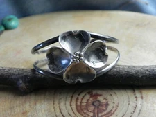 Sterling Silver DOGWOOD Flower Cuff Bracelet by Stuart Nye 
