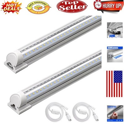 BrightVibe 4FT LED Shop Lights - 2 Pack, 5500LM, Daylight White, Ceiling Moun...