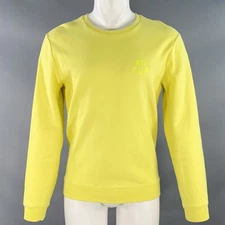 A.P.C. Size M No Fun Neon Yellow Cotton Crew Neck Sweatshirt