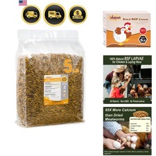 Dried Black Soldier Fly Larvae 5 LBS-100 Natural BSF Larvae-More Calcium Tha...