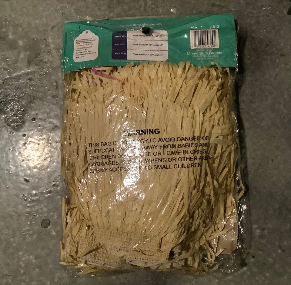 DISFRAZ DE FIESTA HAWAIANO HAWAIANO LUAU PARA HOMBRE Poliéster Hierba Falda Brazo y Pierna Puños Foto 2 de 3