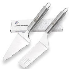 Pie Server Spatula and Cake Cutter Slicer, Stainless Steel 10 inches, Silver