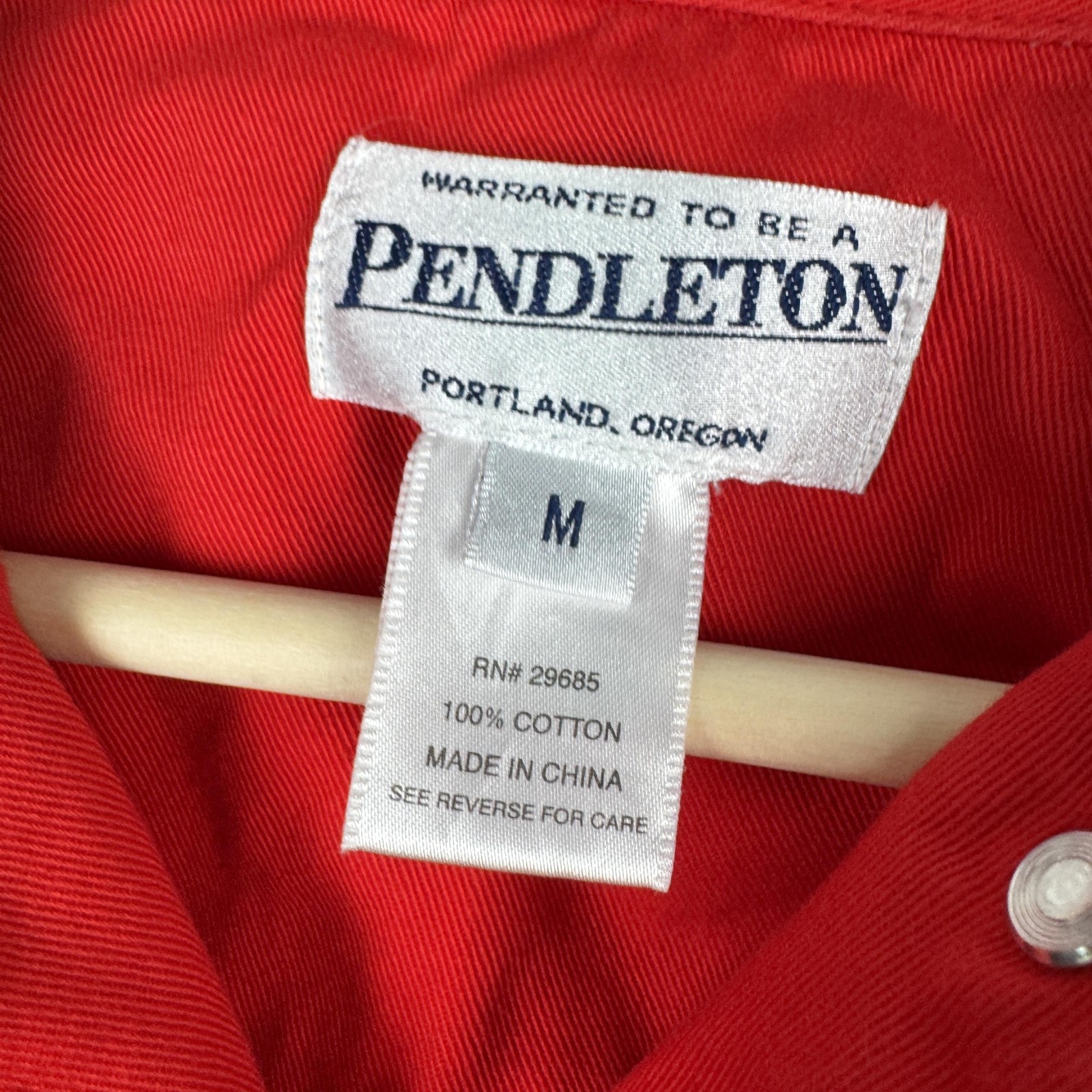 Pendleton Jacket Womens Medium Red Twill Trucker … - image 3