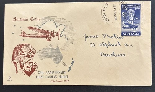 Australia FDC Royal 1958 30th Anniversary 1st Tasman Flight