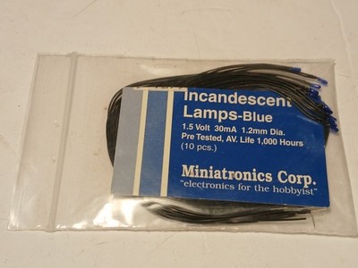 Miniatronics Micro Lamps Blue  1.5V 30mA 1.2mm Diameter  pkg(10 18-B03-10