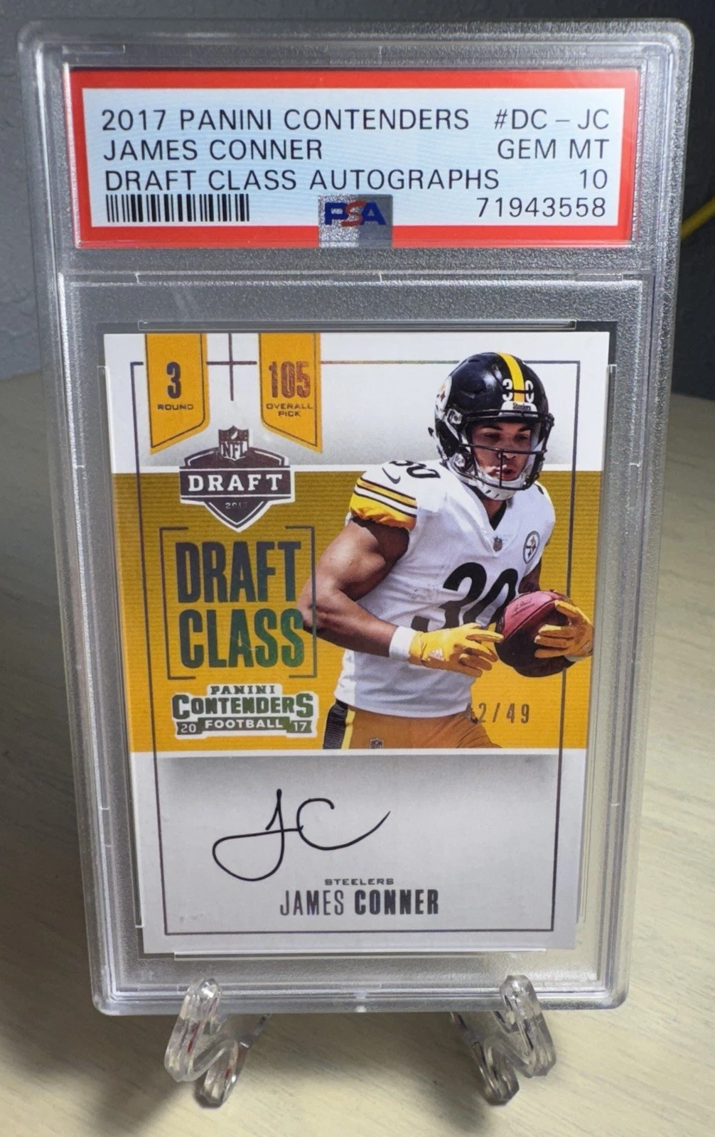 James Conner Panini Contenders Draft Class Autographs #DCJC Base