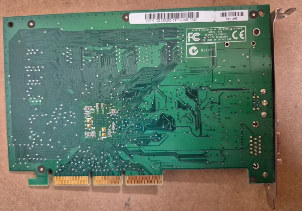 NVidia N1996 MS-8826 Ver:30B AGP Video Card 600-10036-0100-AP4 - Image 3 of 4