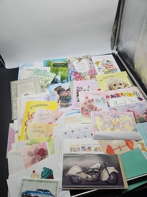 Lot of 50 RANDOM Greeting Cards + 50 Envelopes, Varied Holidays Brands Occasions