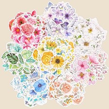 Flower Stickers Set 360 Pieces Decorative Assorted Floral Sticker for Scrap...