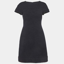 Chanel Navy Blue Tweed Mini Dress M