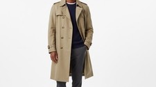 Vintage Burberrys Trench Coat 100 Cotton Beige Mens 52 REG Large Nova Check