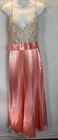 VTG Victoria’s Secret Gold Label night gown Long Satin Lace Coral Bridal size M