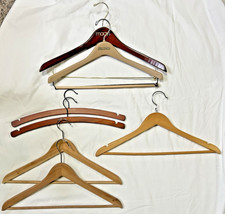7 Vintage Lot Wooden Suit Hangers 1 Plastic Macy's J. Riggings Wishbone Notched