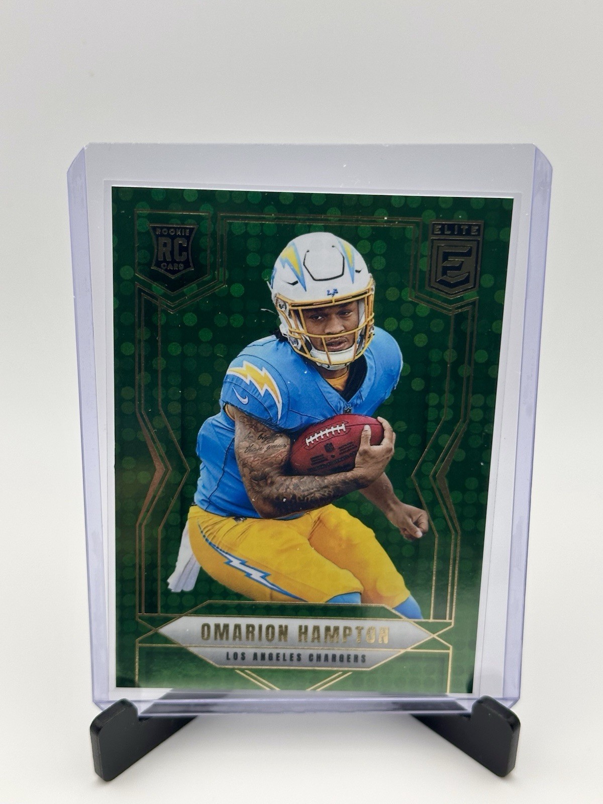 2025 Donruss Elite - Omarion Hampton (RC) Green Disco Card #132
