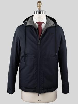 KNT Kiton Blue Navy Pl Coat KNCX4 Man