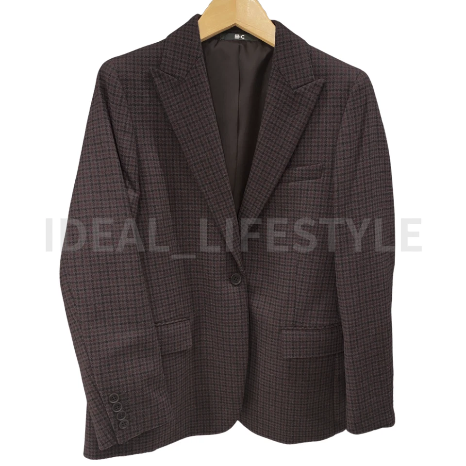 UNIQLO :C Tweed Tailored Jacket S-XXL Gray Black Dark Brown Women 479668 NWT - Image 2 of 4