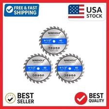 3 Pcs 4 1/2 Inch Circular Saw Blade 40T, 3/8-Inch Arbor TCT Carbide Tipped Teeth