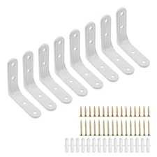 8pcs 3 Inch Heavy Duty L Brackets - 90 Degree Wall Mount Right Angle Corner B...