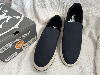 Stacy Adams Men's Colson Slip On Sneaker, Navy Marine, Nautical Size 15M