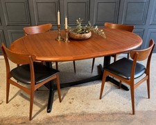 Vintage Mid 20th Century Danish Teak Wood Extendable Dining Table 60s 70s