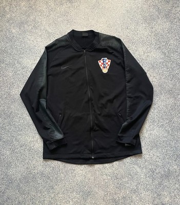 Croatia Hrvatska 2018 World Cup Anthem Top Track Jacket SZ XL Mens Black 893587