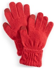 Style  Co Shine Cable Knit Tech Gloves in Red