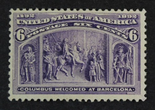CKStamps: US Stamps Collection Scott#235 6c Columbian Mint H OG