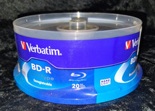 New Verbatim BD-R LTH Type Recordable 6x 20 pack Blu-ray Discs Sealed