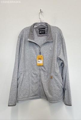 Carhartt Light Gray Full-Zip Relaxed Fit Fleece Jacket - Size 2XL